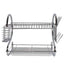 Suport vase etajat cromat, 2 niveluri, 27x39x39 cm, inox si plastic