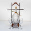 Suport vioara rustic din lemn cu sticla strugure si 2 pahare de vin 1000ml