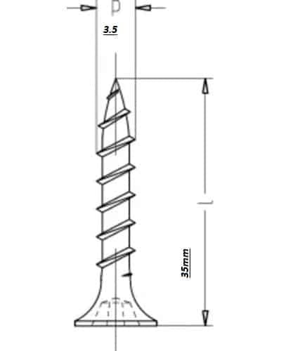 Surub autofiletant pentru lemn 3.5x35 mm, zincat, 1000 bucati