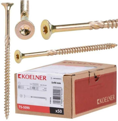 Surub dulgherie pentru lemn 6x160 mm zincat, 50 bucati, fixare solida