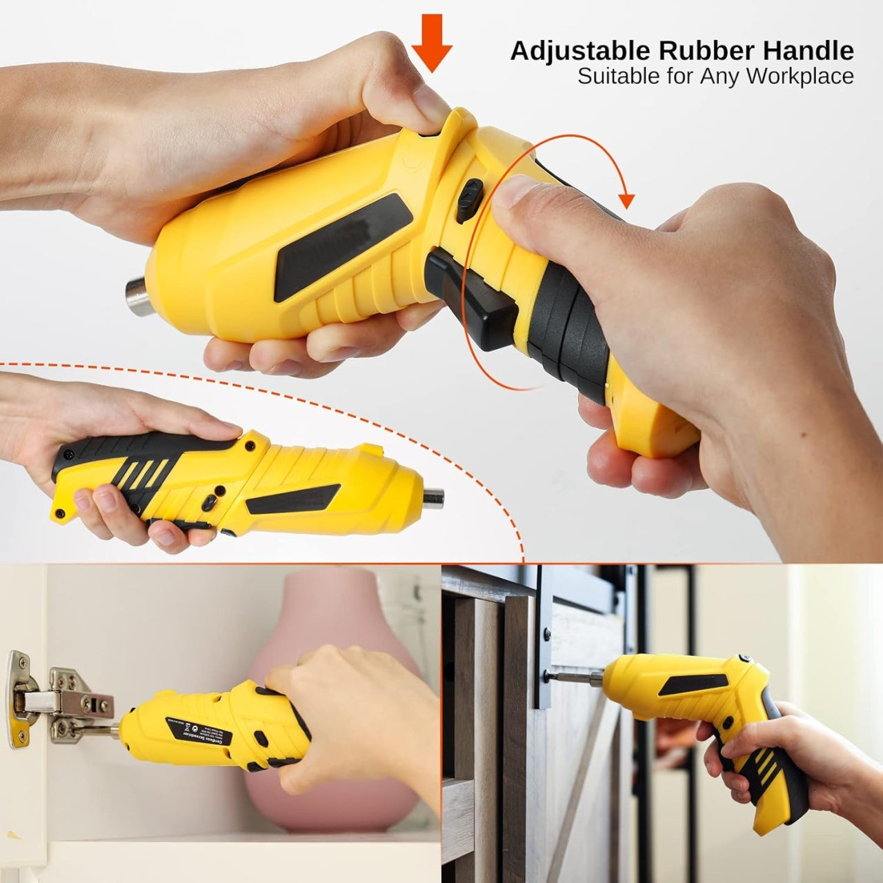 Surubelnita electrica, fara fir, cu acumulator, include 45 de biti, 1 tija de extensie, cutie pentru transport, cablu de incarcare, galben/negru