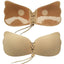 Sutien, autoadeziv, din silicon si textil, cupa A, cu siret de reglare, Push Up, bej
