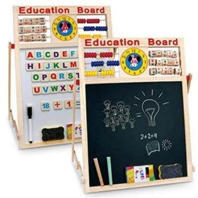 Tabla magnetica Educationala cu 2 fete pentru scris cu socotitoare, litere si cifre magnetice, marker si burete