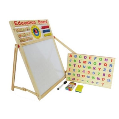Tabla magnetica Educationala cu 2 fete pentru scris cu socotitoare, litere si cifre magnetice, marker si burete