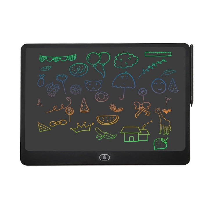 Tableta de scris LCD, multicolor, ABS, 16 inch, pentru copii, Negru