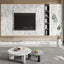 Tapet 3D autoadeziv, tip marmura, waterproof, adeziv puternic, usor de montat, pentru blaturi de bucatarie, mobilier, alb