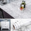 Tapet 3D autoadeziv, tip marmura, waterproof, adeziv puternic, usor de montat, pentru blaturi de bucatarie, mobilier, alb/negru