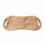 Tava asimetrica din lemn de fag, 4 compartimente, manere, 60x33 cm