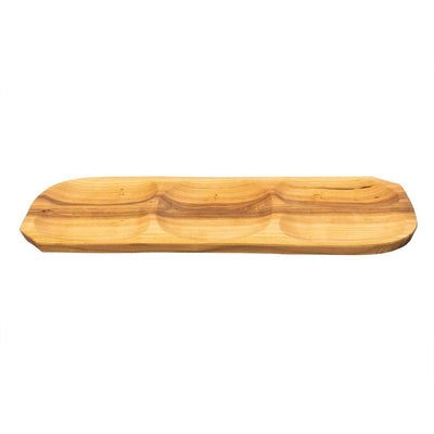 Tava din lemn de cires cu 5 compartimente, 66x26 cm, dreptunghiulara
