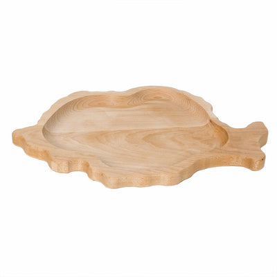 Tava din lemn de fag pentru servire, 39x27 cm, forma asimetrica