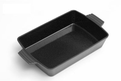 Tava fonta emailata, 33x27x7cm, Marble Gray pentru cuptor