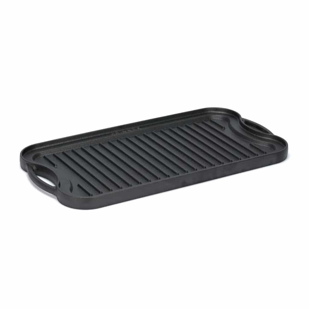 Tava grill din fonta 51x26x2.5 cm, reversibila, compatibila cu toate plitele