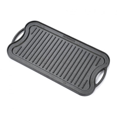 Tava grill din fonta 51x26x2.5 cm, reversibila, compatibila cu toate plitele