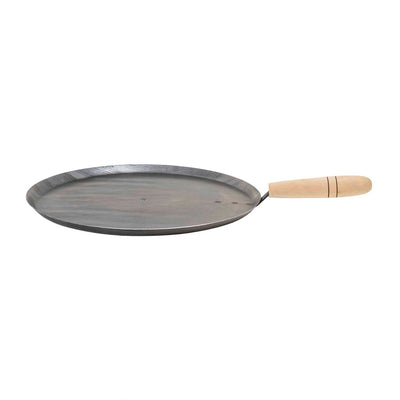 Tava rotunda pentru copt legume, diametru 30 cm, cu maner lemn