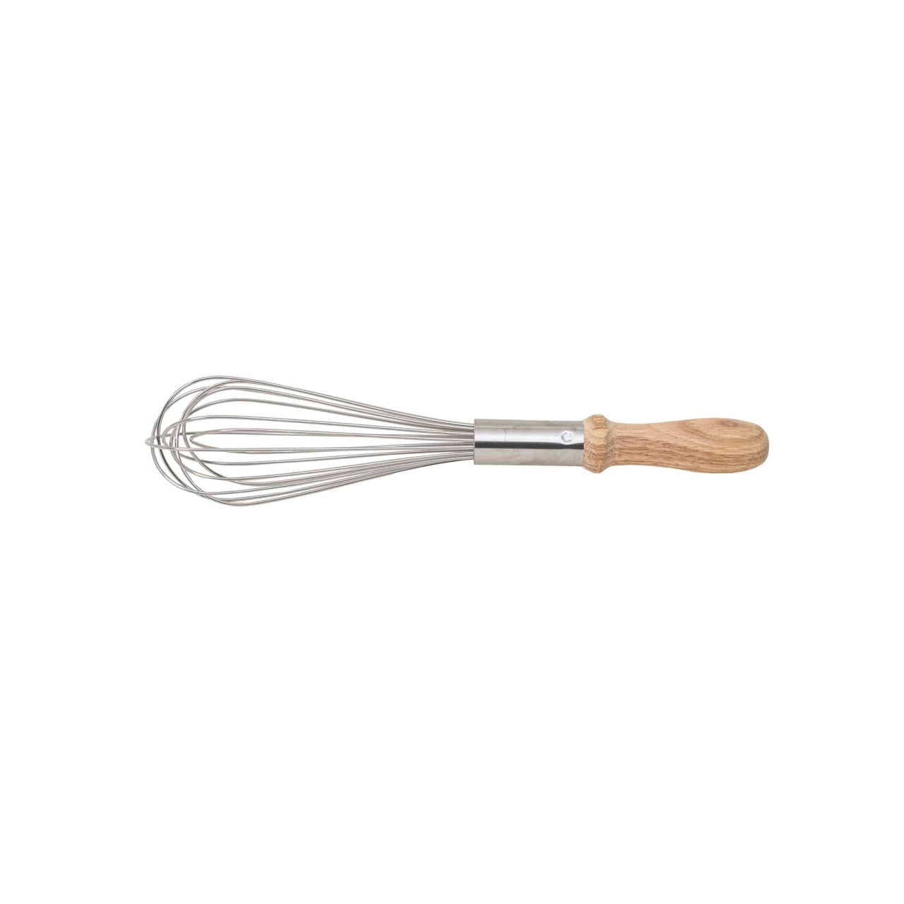 Tel inox cu maner lemn, lungime 34cm pentru amestecat alimente