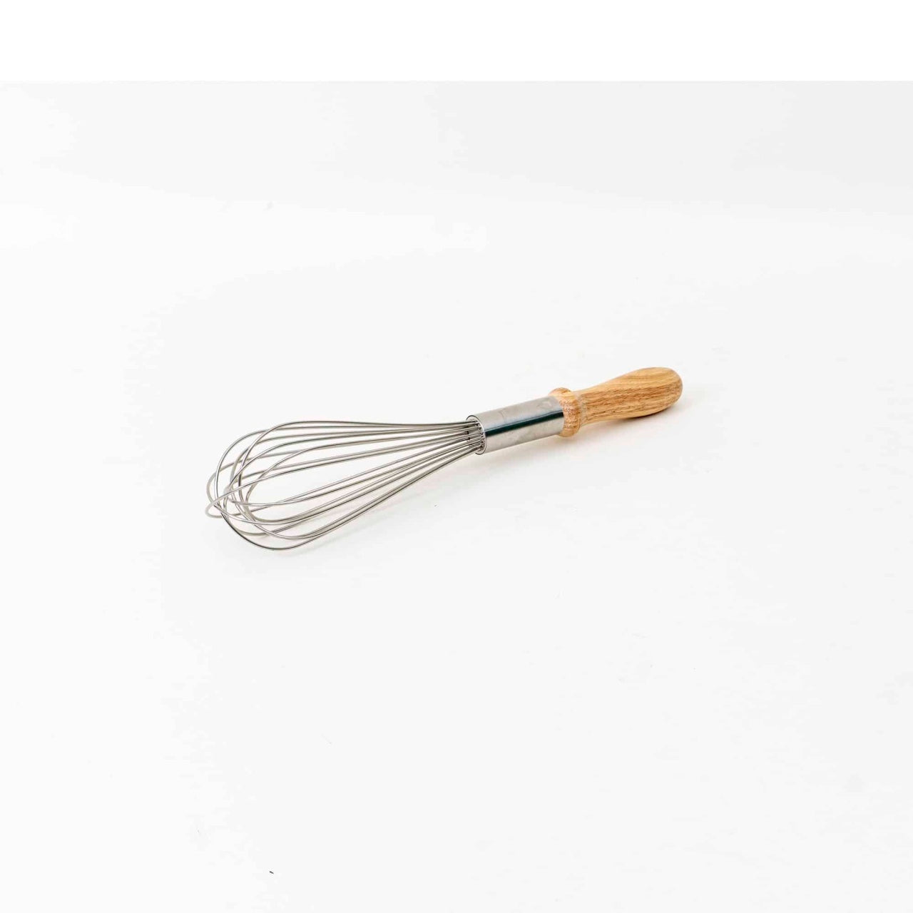 Tel inox cu maner lemn, lungime 34cm pentru amestecat alimente