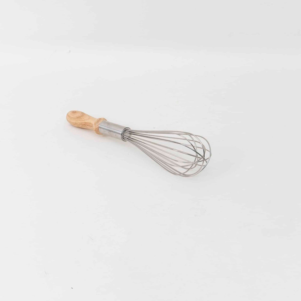 Tel inox cu maner lemn, lungime 34cm pentru amestecat alimente