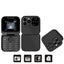 Telefon mobil mini cu ecran dublu, butoane mari, lanterna LED, camera foto, 2 x Nano SIM, player muzical, radio, negru