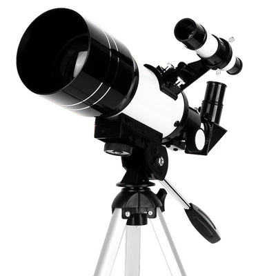 Telescop astronomic, cu obiectiv Barlow, maneta de control, adaptor smartphone, trepied de sustinere, marire 18X la 180X, negru/argintiu