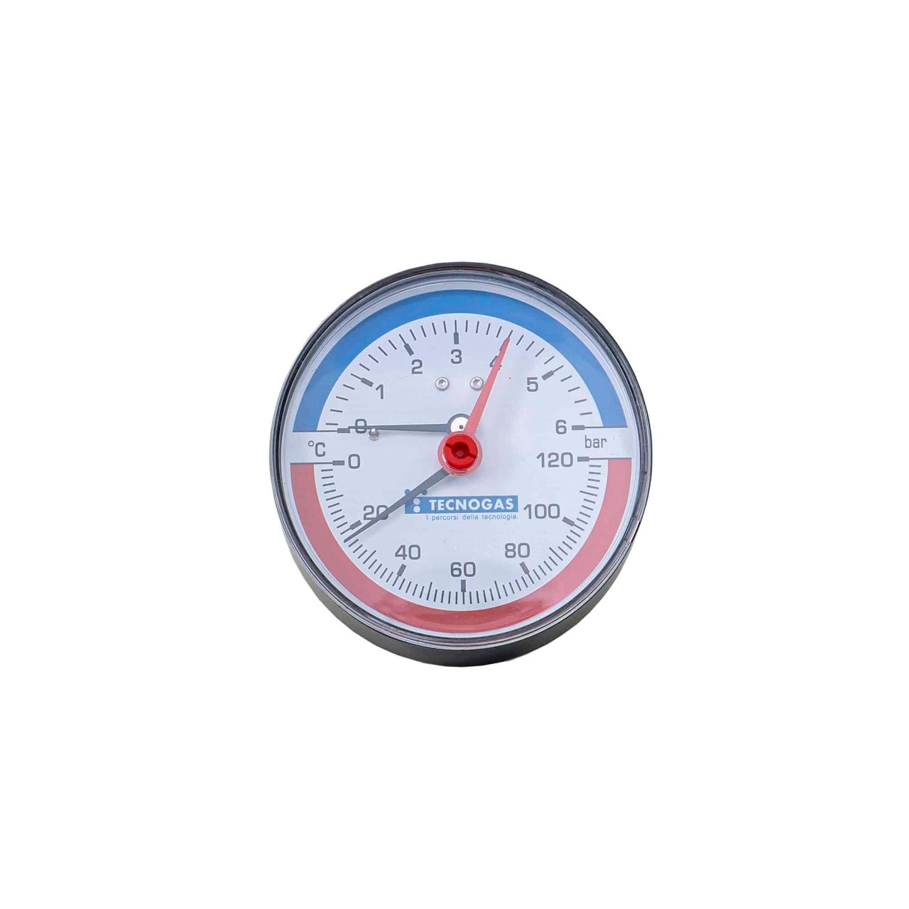 Termomanometru axial 1/2"" cu presiune 6 bar si cadran 8 cm