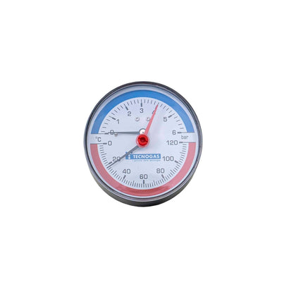 Termomanometru axial 1/2"" cu presiune 6 bar si cadran 8 cm