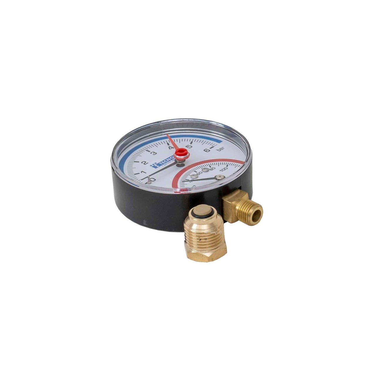 Termomanometru radial 1/2"", presiune max 6 bar, cadran 8 cm