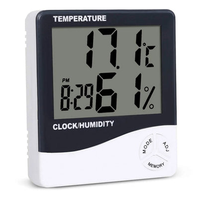 Termometru Meteo FOXMAG24® profesional cu Higrometru Digital Interior si Exterior, Display LCD, Design Slim, Ceas, Valori Min/Max