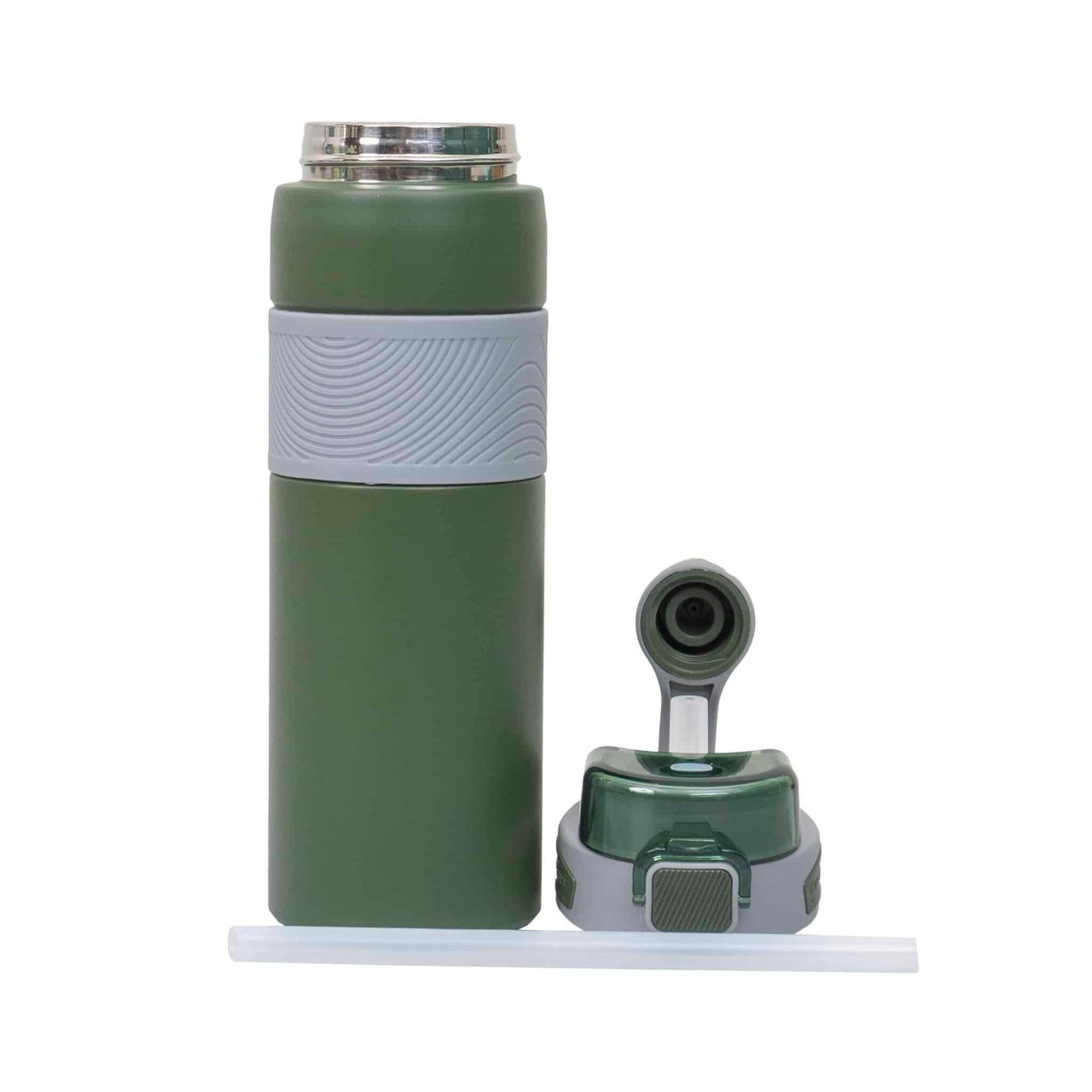 Termos 2 in 1 cu pai, interior inox, 800ml, verde