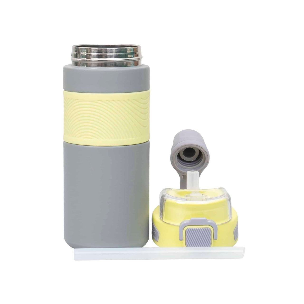 Termos 2 in 1 cu pai, interior inox, capacitate 600ml, galben