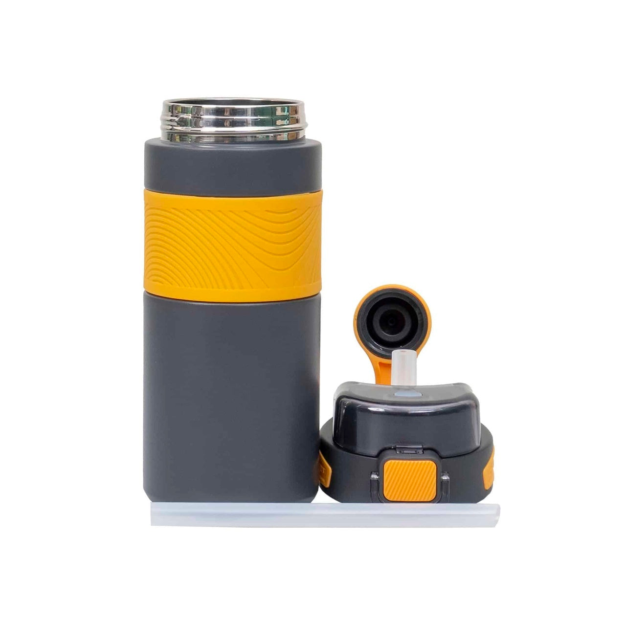 Termos 2 in 1 cu pai, interior inox, capacitate 600ml, portocaliu