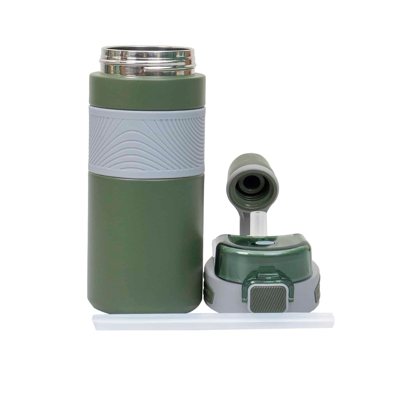 Termos 2 in 1 cu pai, interior inox, capacitate 600ml, verde
