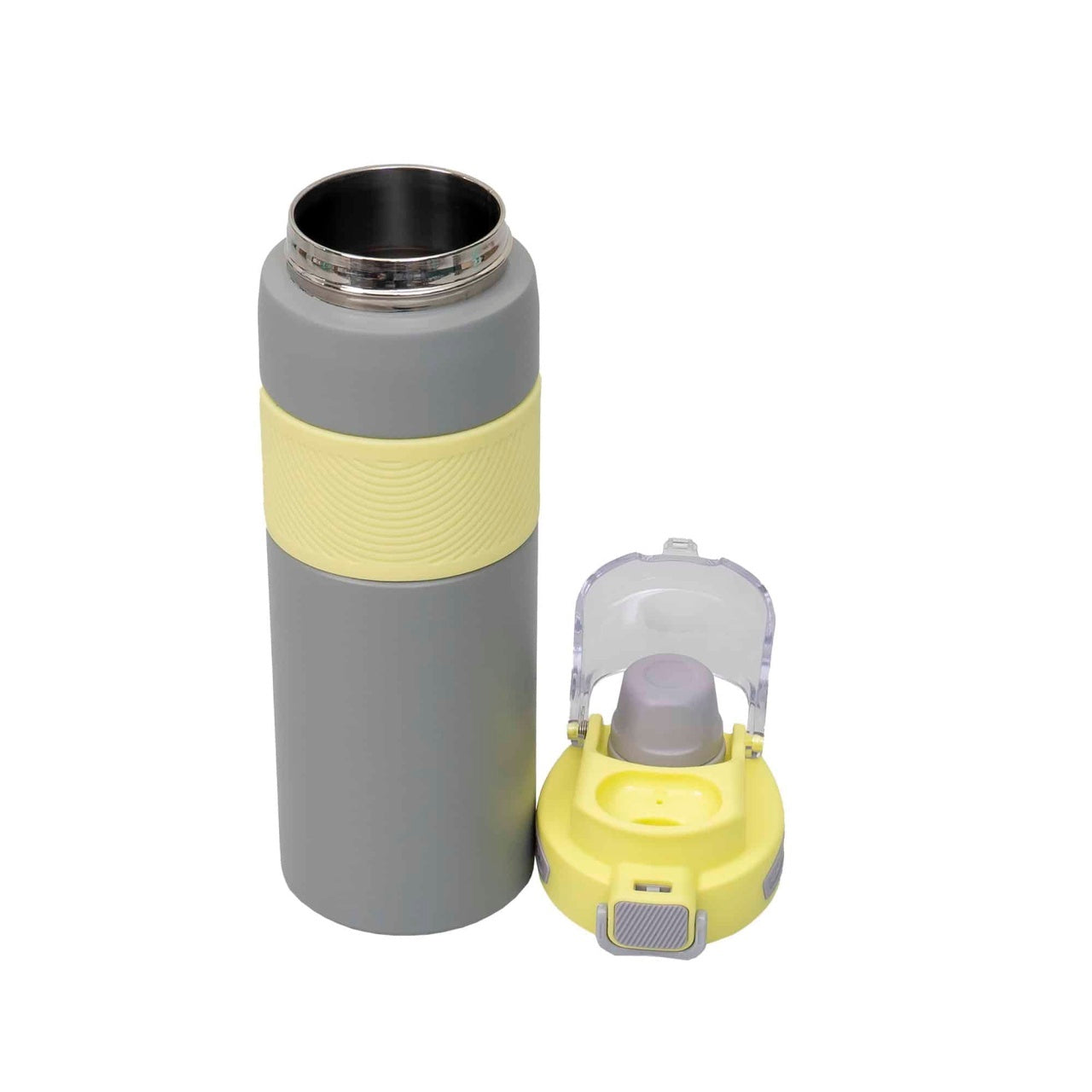 Termos 2 in 1 cu pai, interior inox, capacitate 800ml, galben