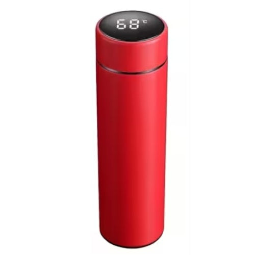 Termos cu afisaj temeperatura, din otel, capacitate 500 ml, cu display LED, rosu
