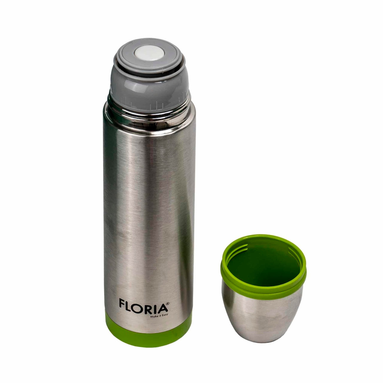 Termos inox 0.8L cu capac pahar si buton antiscurgere, retine temperatura 24h