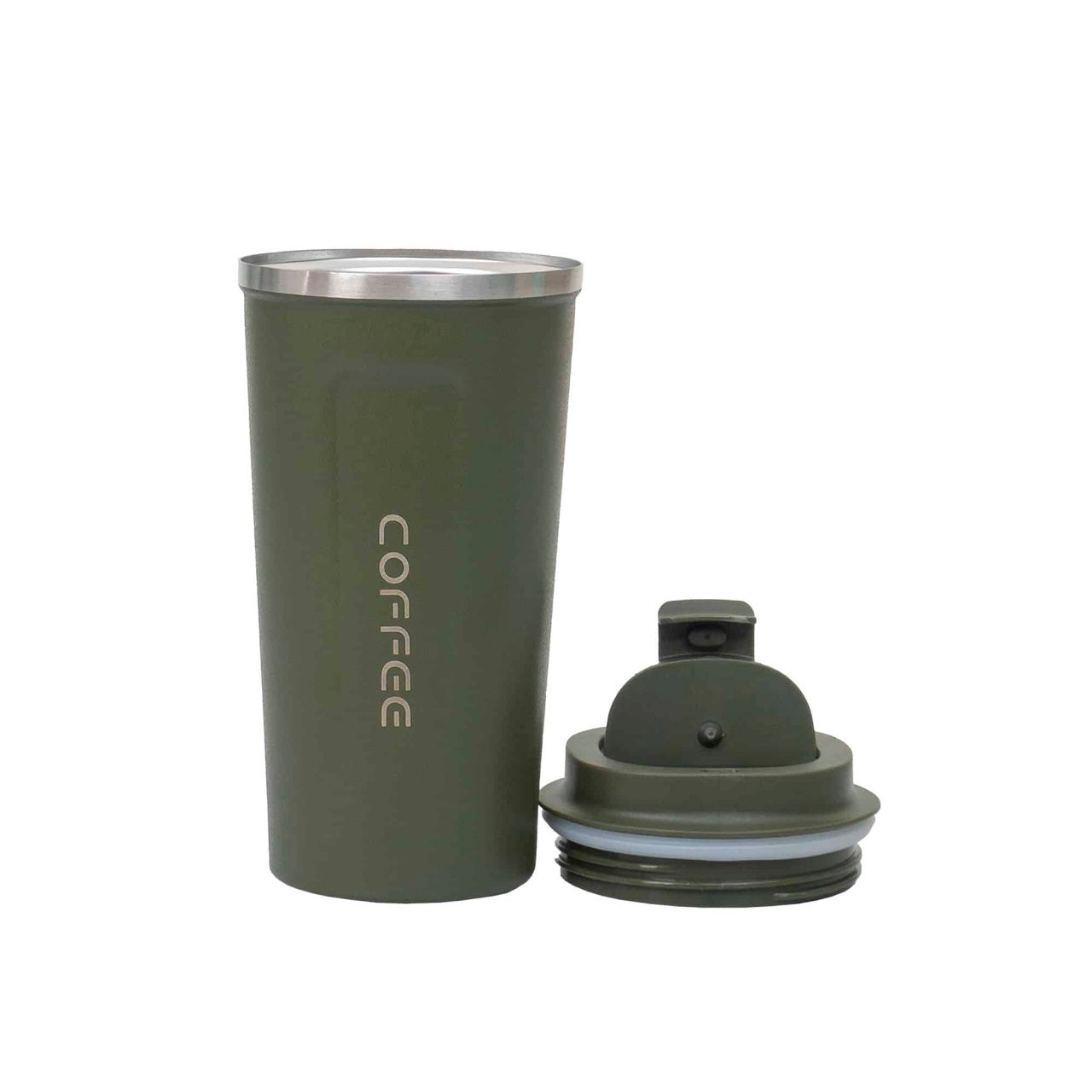 Termos inox 500ml cu inchidere ermetica, culoare verde, capacitate medie