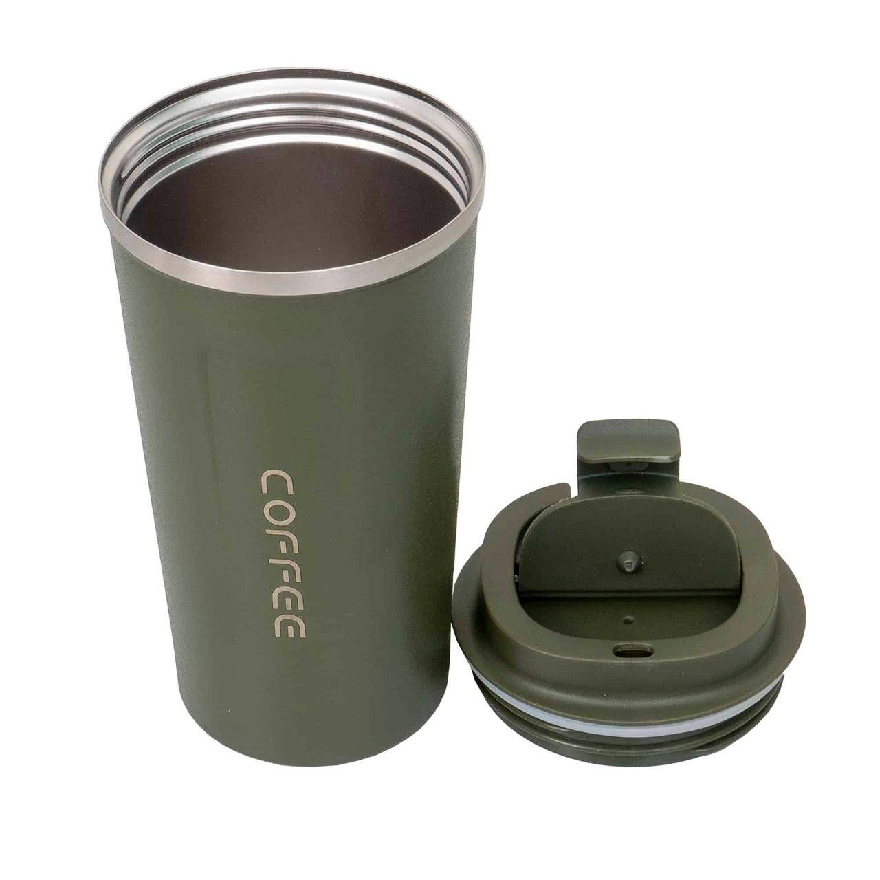 Termos inox 500ml cu inchidere ermetica, culoare verde, capacitate medie