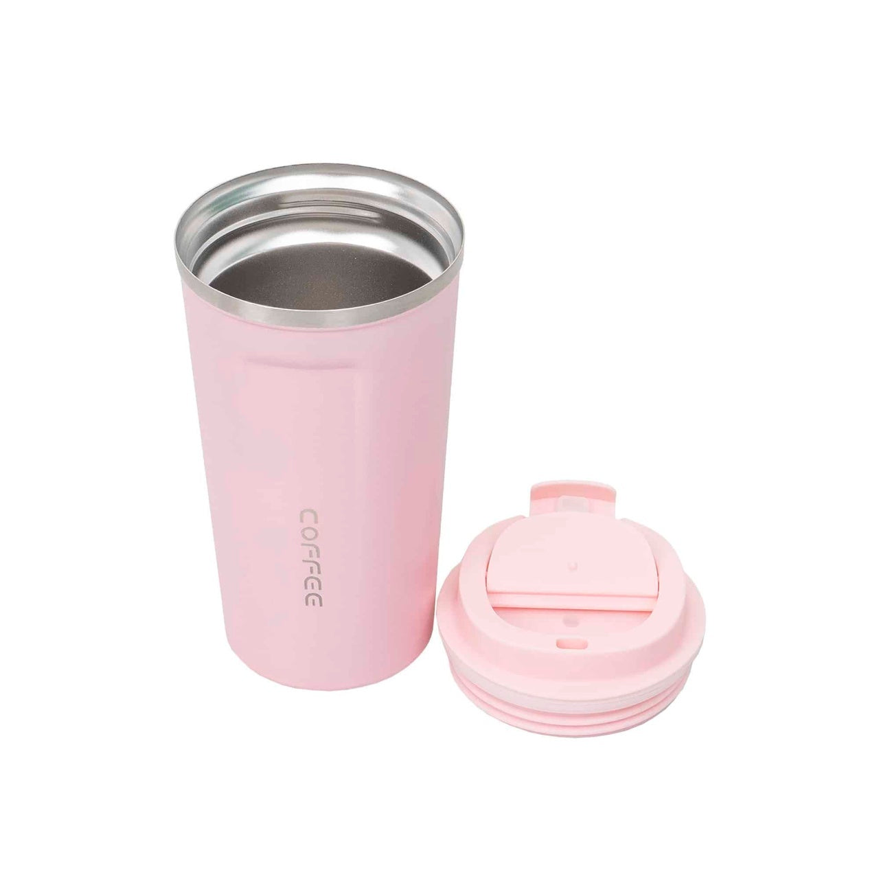 Termos interior inox 380ml cu indicator temperatura si inchidere ermetica, roz