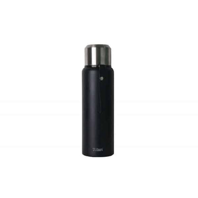 Termos portabil 1L cu interior inox si capac etans, negru