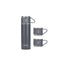 Termos portabil 400ml cu 3 cesti, interior inox, gri, mentine temperatura 18-24h