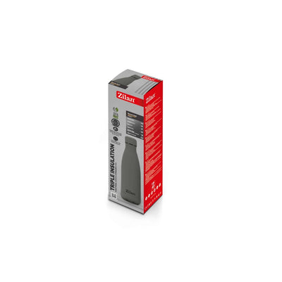Termos sticla cu interior inox, 500ml, gri, mentine temperatura rece si calda