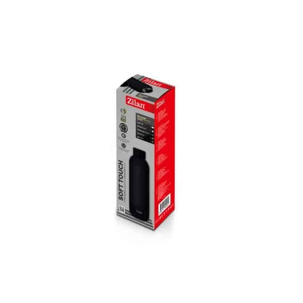 Termos sticla cu interior inox, capacitate 500ml, negru, pereti dubli