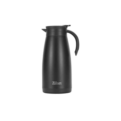 Termos tip ceainic 1.5L negru, otel inoxidabil, pastreaza temperatura 18-24h