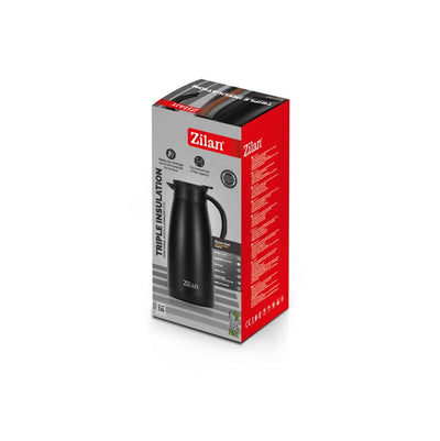 Termos tip ceainic 1.5L negru, otel inoxidabil, pastreaza temperatura 18-24h