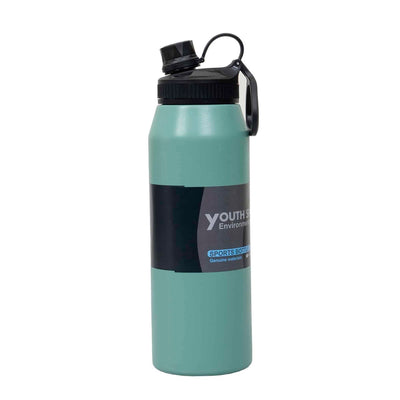 Termos YOUTH SPORTS 1L, interior inox, model sticla, verde