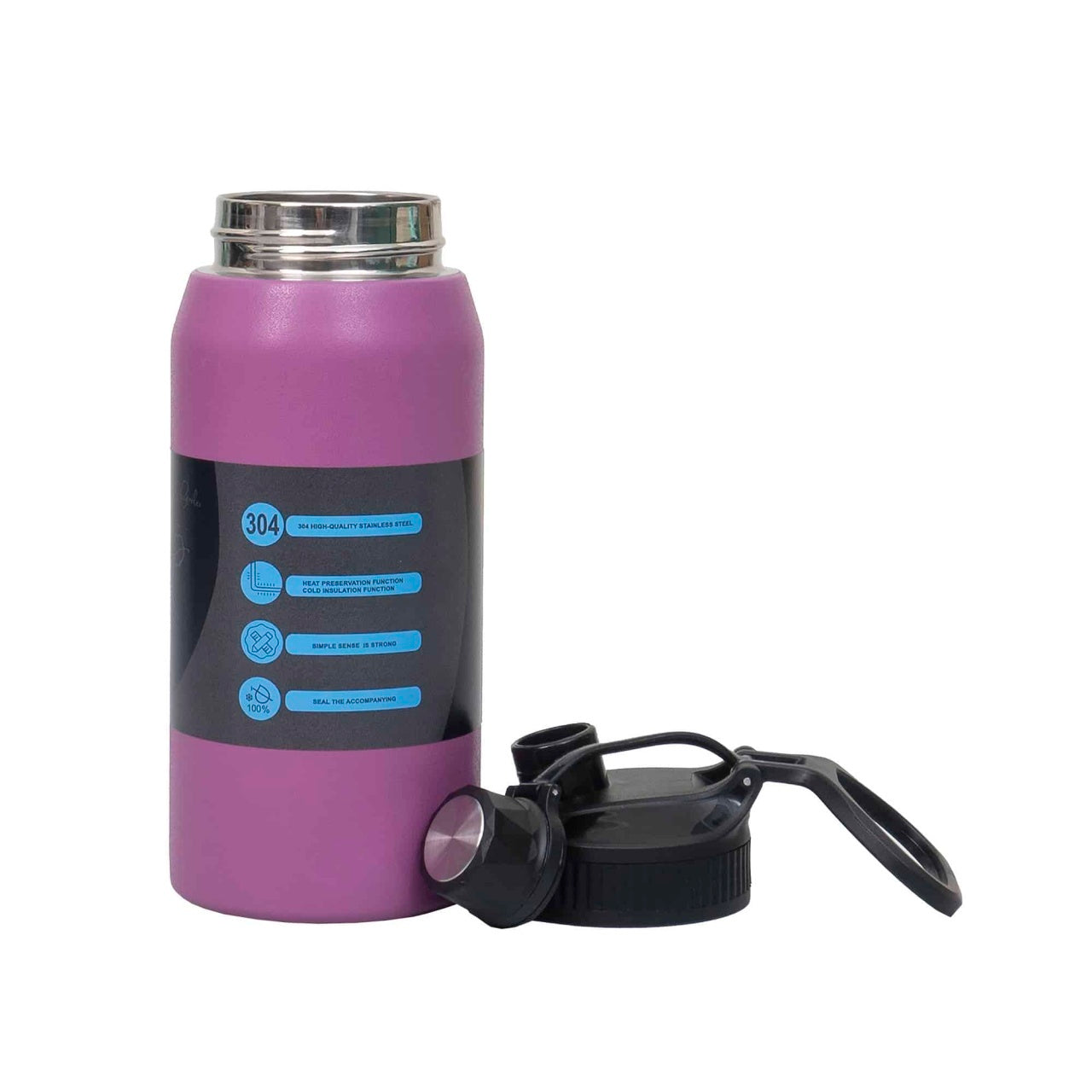 Termos YOUTH SPORTS 600ml, interior inox, model sticla mov