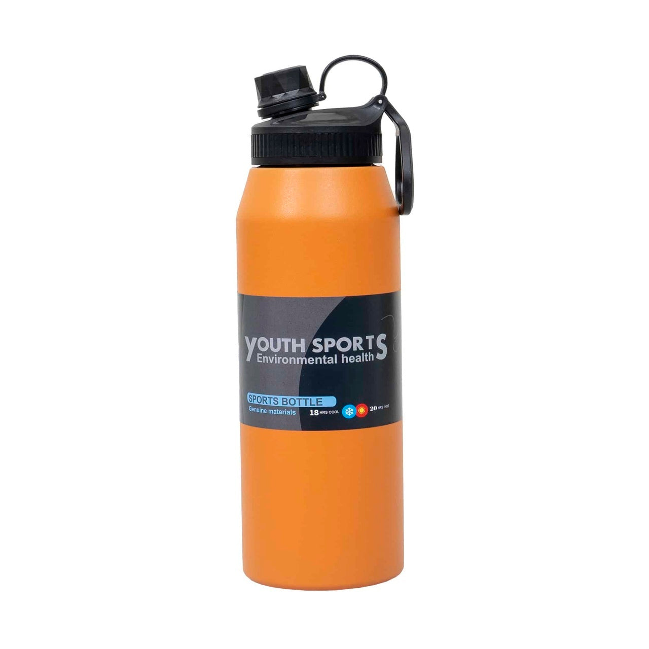 Termos YOUTH SPORTS portocaliu, interior inox, capacitate 1L, model sticla