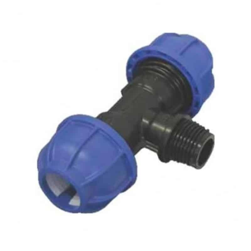 Teu compresiune cu filet exterior 25mm 3/4 inch pentru instalatii apa