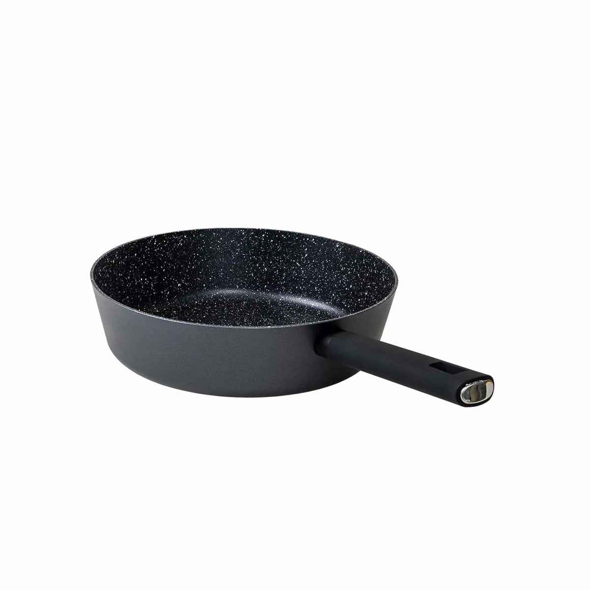 Tigaie adanca aluminiu cu capac 24cm, suprafata antiaderenta gri inchis