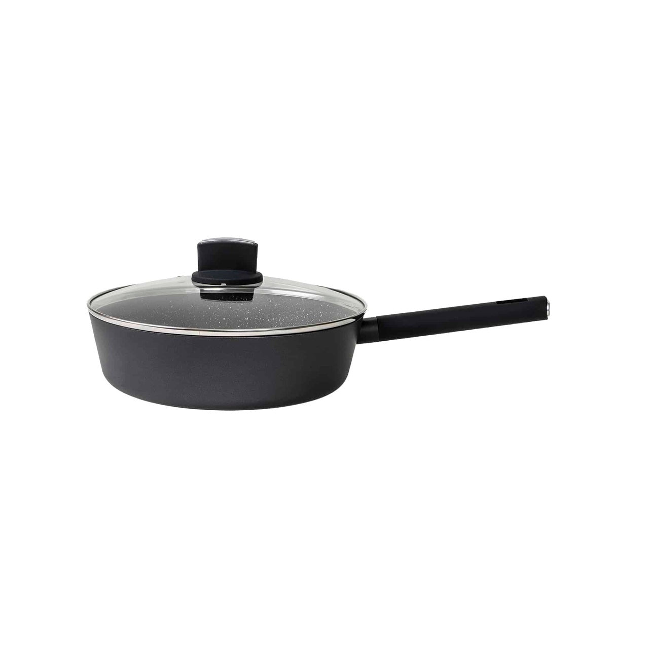 Tigaie adanca aluminiu cu capac 26cm, suprafata antiaderenta, maner fix
