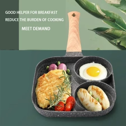 Tigaie cu 2 forme pentru oua si mini grill, antiaderenta, cu maner rece, compatibila cu toate sursele de caldura, gri